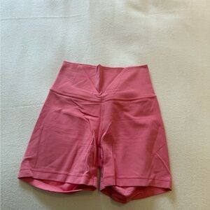 High-Waist Pink Women’s Active Shorts